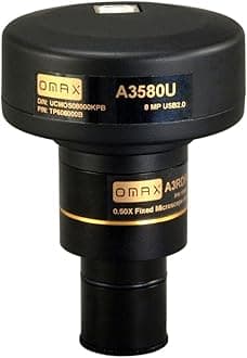 OMAX 8.0MP Digital USB Microscope Camera with Advanced Software and Calibration Slide (Windows 8 & 10, Mac OS X, Linux Compatible)