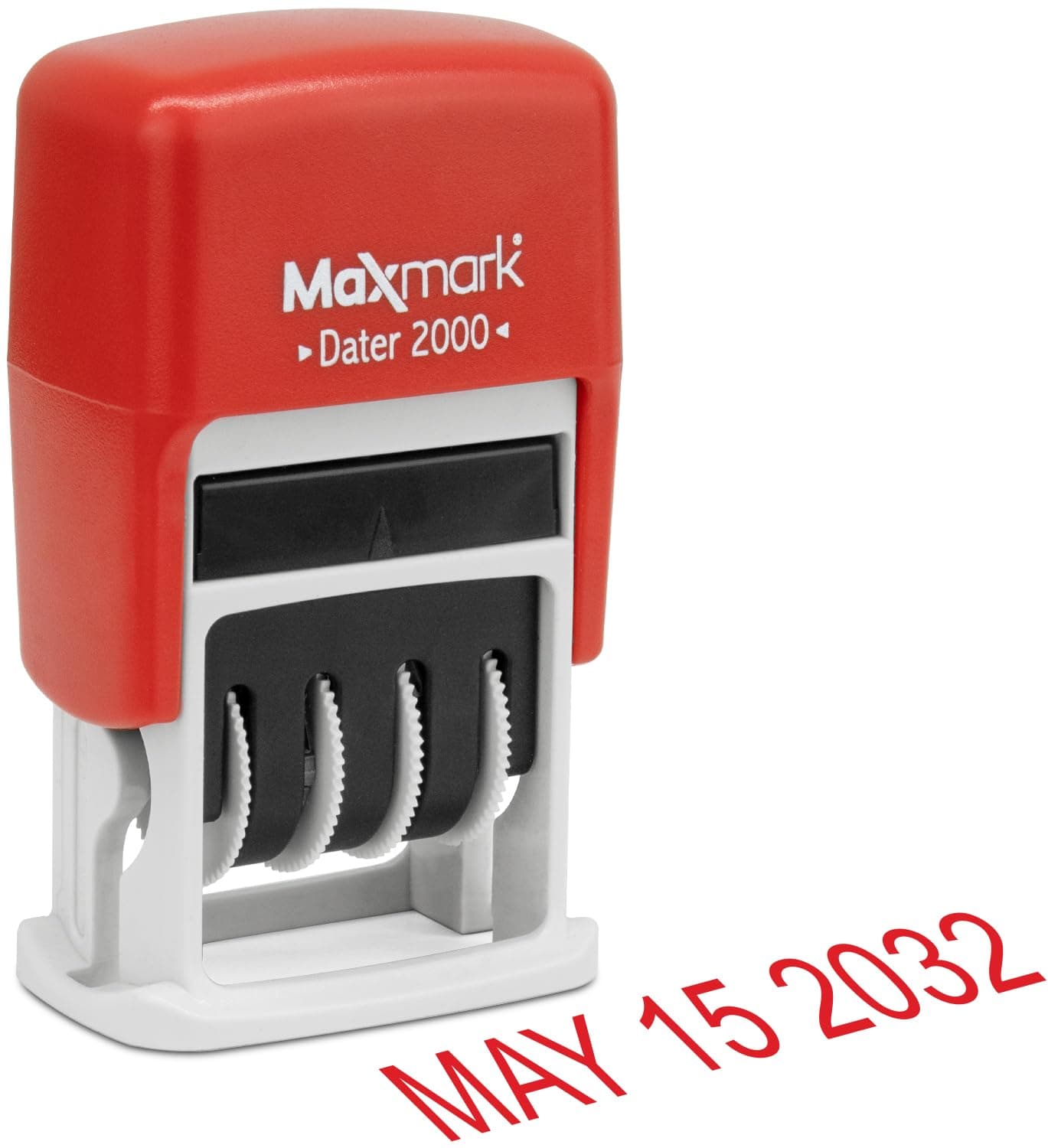 MaxMark Dater 2000, Self Inking Small Date Stamp with Ink Red