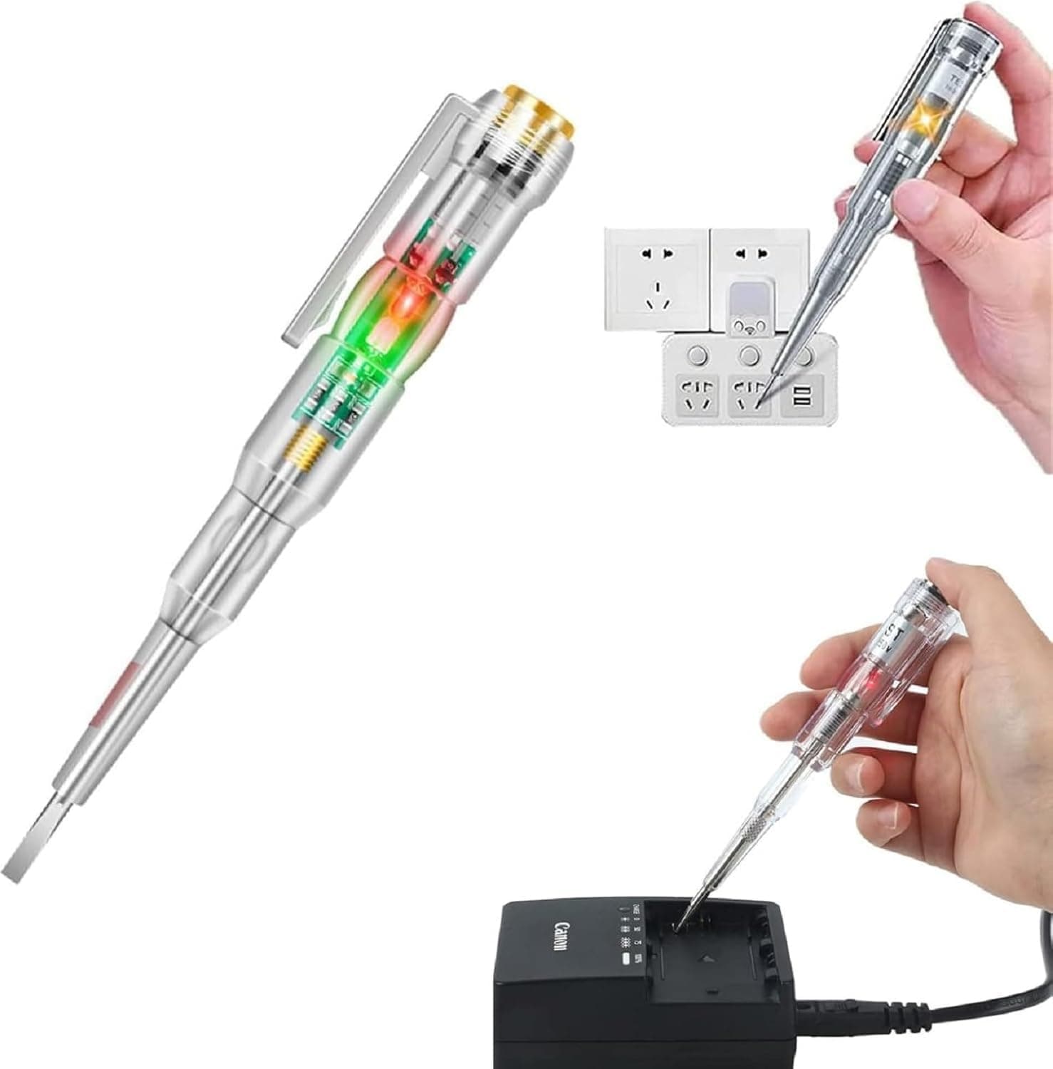 High-Brightness Intelligent Voltage Tester Pen - Multi-function LED Test Pen with Screwdriver for Electric Power Testing, Voltage Tester Detector