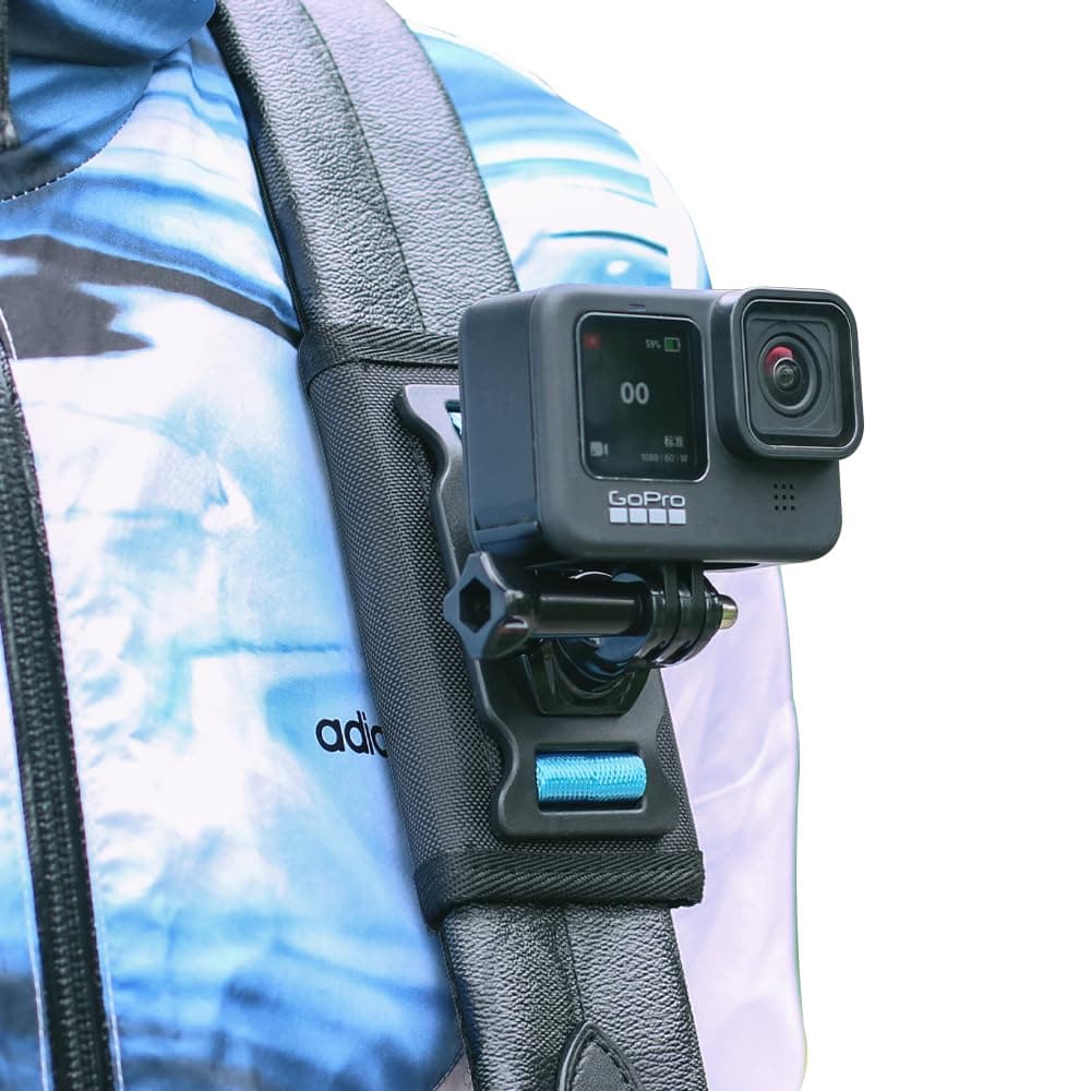 Backpack Shoulder Strap Mount with Adjustable Shoulder Pad Compatible with GoPro Hero 13/12/11/10/9/8/7/6/5/4,DJI Osmo Action 6/5 pro/4/3,AKASO/Crosstour and Most Action Cameras