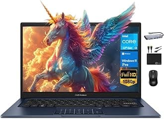 Vivobook 2024 Newest Business Laptop, 14" FHD Display, 6-Core Intel i3-1215U CPU (Beats i5-1135G7), 24GB RAM, 1TB SSD, UHD Graphics, WiFi 6E, Long Battery Life, Win 11 Pro +MarxsolAccessory