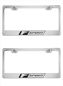KJUFG Silver Chrome F-Sport Racing Stainless Steel License Plate Frame Cover for Lexus F Sport (2)