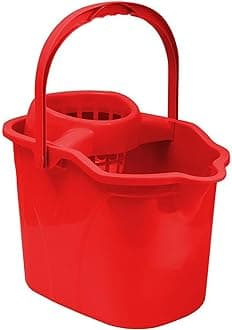 Sulfar Cleaning Bucket with Torsion Wringer, Durable Plastic, Sturdy Handle, Ideal for Mopping & Floor Cleaning, 26 x 37.5 x 26.5 cm (Red) – Pack of 1