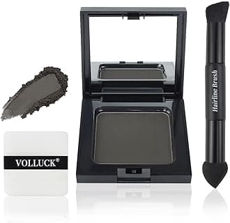 VOLLUCK Root Touch up Powder, Long-lasting Gray Hair Cover up Powder for All Hair Types, Waterproof Hairline Powder for Women and Men (Dark-Brown, 0.42 0unce)