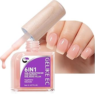 Nail Growth Strengthener for Woman: Nude Blush 6 in 1 Natural Nail Hardener Extra Strong and Growth - Nail Polish Hardener for Weak and Damaged Nails