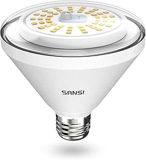SANSI 200W Equivalent LED Grow Light Bulb, BR30 24W Full Spectrum Grow Bulb with 120° Wide Beam Angle, 4000K Daylight White IP54 Waterproof Plant Lights for Indoor Outdoor Plants