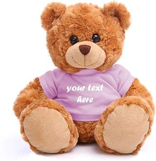 Plushland Teddy Bear 11 Inch, Stuffed Animal Personalized Gift - Great Present for Mothers Day, Valentine Day, Graduation, Birthday,Anniversary, get Well,Christmas (Mocha Bear, Pink)