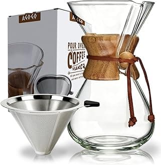 AGOGO Pour Over Coffeemaker Set Classic Series with Filter 8 Cups