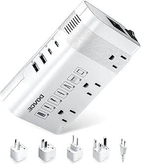 DOACE 220V to 110V US to Europe Voltage Converter: 220V to 110V 350W Voltage Converter for Europe Travel - International Power Adapter, Combo, Trans