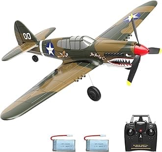 VOLANTEXRCRC Plane 4 Channel P40 Warhawk Remote Control Airplane Fighter RTF with 6-Axis Gyro, 3 Modes Easy to Fly, 2.4GHz Radio Controlled Aircraft for Beginners, Boys & Adults