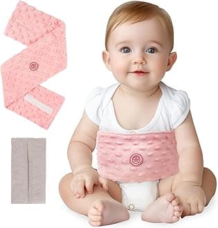 comfheatComfheat Colic and Gas Relief for Newborns and Infants, Flaxseed Heated Tummy Wrap, Baby Swaddling Belt with Soothing Warmth, Natural Relief for Upset Stomach in Babies Toddlers, 0-3 Years (Pink)