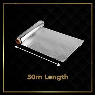 Aluminum Foil Heavy Duty – 12 inches(30cm) wide x 164 ft.(50m) Length (each roll), 20 Microns Thick (Pack of 2) - Commercial Grade & Extra Thick, Strong Enough for Food Service Industry