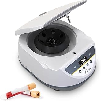 LAB FISH PRP Lab Benchtop Centrifuge Machine 6 x 2ml/5ml/10ml/15ml Capacity Test Tubes,Low Speed 500-5000r/min,Max 3074xg RCF