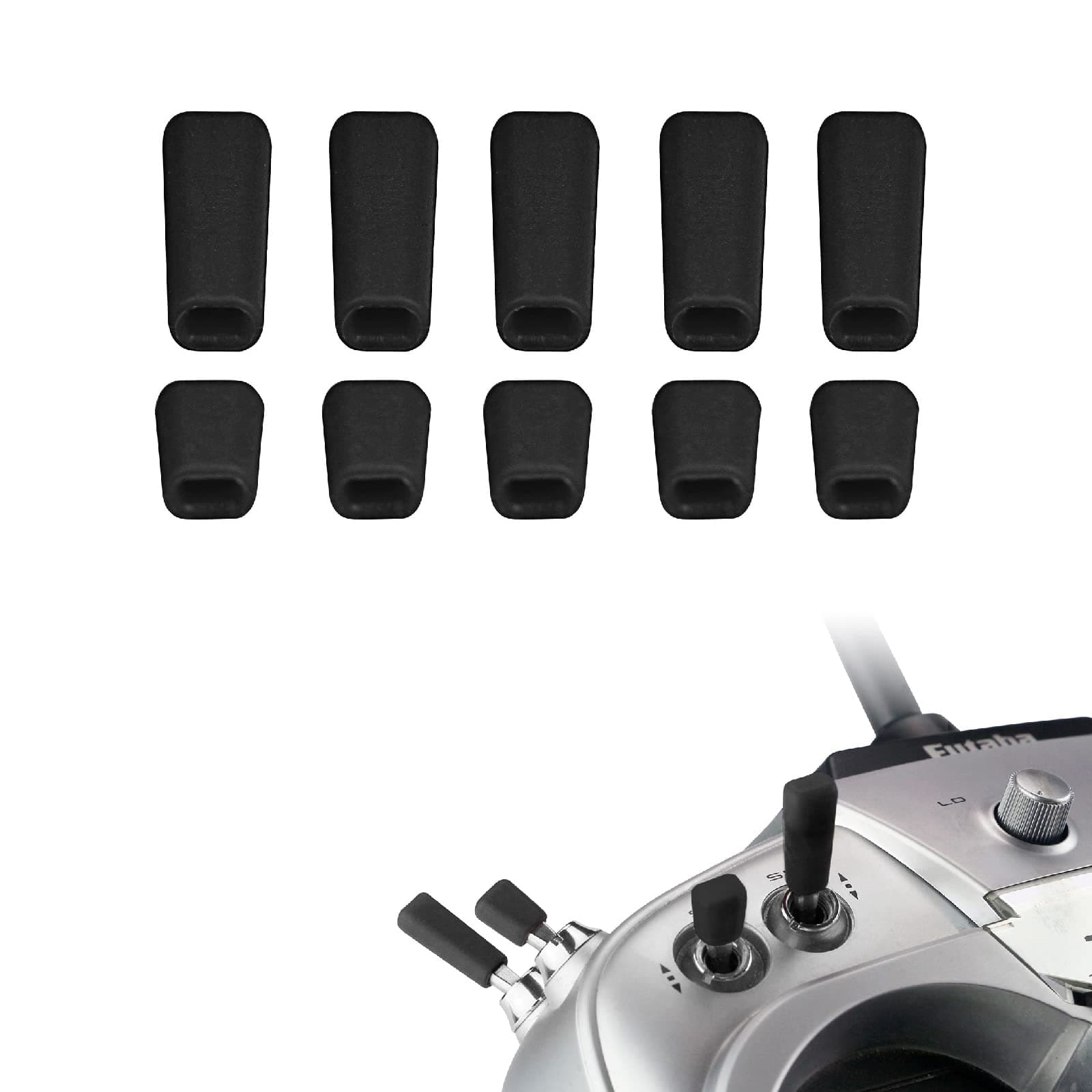 RC Transmitter Switch Cover Non-Slip Toggle Switch Cap Compatible with Radiomaster TX16S FrSky Taranis X9D QX7 Flysky Spektrum Futaba JR Jumper and More Radio Transmitters,10 PCS