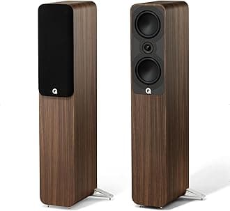 Q Acoustics 5040 Floorstanding Speaker Santos Rosewood (Single Speaker) - 2 x 5 Mid/Bass Drivers, 1" Tweeter - Stereo System for Home Entertainment Center, Surround Sound TV/Record Player