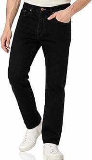 Mens Straight Leg Denim Jeans, Comfortable Hard Wearing Jean, Stylish & Classic Plain Fashion Trousers for Men Regular Fit Cotton Denim Pants