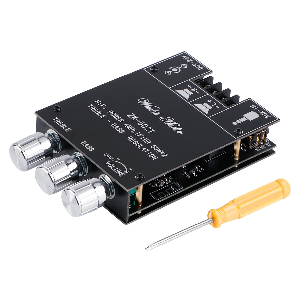Bluetooth Amplifier Board Hifi Stereo - Audio Amplifier Module 2.0 Channel TPA3116D2 Class D Mini Digital Amplifier Bass Treble Control 2X50W 12V-24V