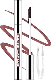 Lip Liner Stain Peel Off with Tweezer, Long Lasting Matte Lip Tattoo, Highly Pigmented Color Lip Tint Makeup, Waterproof, Transfer-proof Lipstain for Women, for All Skin Types