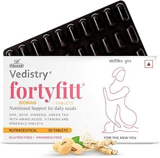 Fortyfitt Woman Tablets with Ginseng, Soya & Essential Vitamins | Daily Wellness Support for Women in Their Forties & Beyond | Helps with Hormonal Balance, Energy, Mood Support, Sleep & Pre-Menopause Symptom Relief – 60 Tabs (Pack of 1)