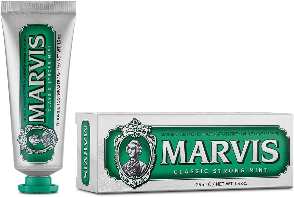 – Classic Strong Mint Travel Size Toothpaste, 25 ml, Sensational Flavoured Toothpaste Helps Remove Plaque with Long-Lasting Freshness
