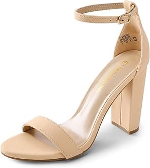 DREAM PAIRS Women's Hi-Chunk High Heel Pump Sandals