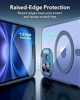 ESR for iPhone 16 Case, Compatible with MagSafe, Shockproof Military-Grade Protection, Magnetic Phone Case for iPhone 16, Classic Hybrid Case (HaloLock), Clear Blue