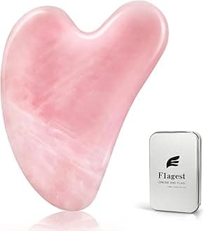 Rose Quartz Facial Massage Tool, Heart Shape Rose Quartz Trigger Point Treatment on Face