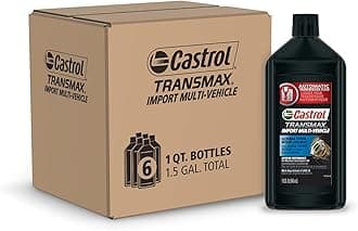 Castrol Transmax Import Multi-Vehicle Automatic Transmision Fluid, 1 Quart, Pack of 6