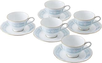 Noritake Cup & Saucer Set (Both Coffee and Tea) 220cc Racewood Gold 5 Guests Blue Fine Porcelain H9587A/1507