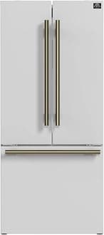 Espresso Gallipoli 30 in. French Door White Refrigerator, 17.5 cu. ft. Capacity with Ice Maker