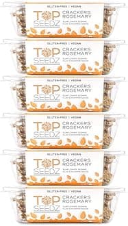Top Seedz Certified Organic Gluten Free Rosemary Seed Crackers | 6-Pack | 5 Ounces | Healthy Vegan Crackers with Plant Based Protein | Made of Sunflower, Flax, Sesame and Pumpkin SeedUSDA Organic