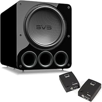 PB17-Ultra 17 Inch Ported Subwoofer with SoundPath Wireless Audio Adapter (Piano Gloss Black)
