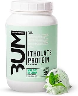Whey Isolate Protein Powder, Mint Chip Ice Cream (CBUM Itholate Protein) - 100% Grass-Fed Sports Nutrition Powder for Muscle Growth & Recovery - Low-Fat, Low Carb, Naturally Flavored - 25 Servings