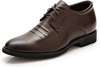 Men's Elevator Shoes 2" Taller Lace up Faux Leather Formal Oxford Dress Footwear Removable Invisible Height Increasing Insole Formal Men