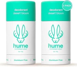 Hume Supernatural Probiotic Roll‑On Deodorant, Aluminum‑Free & Plant‑Based, Gentle on Sensitive Skin, Quick‑Drying, Long‑Lasting Sweat & Odour Protection for Teens & Adults Desert Bloom - 2-Pack