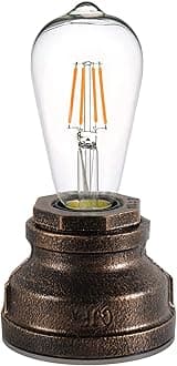 Vintage Touch Control Table Lamp,Edison 4W LED Dimmable Bulb Included,with 3 Levels of Brightness,Small Desk Industrial Night Light for Living Room Bedroom,Bronze