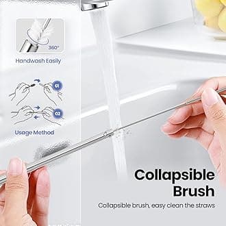 Cruise Ship Essentials,4-Pack reusable Collapsible Stainless Steel Drinking Straws with Aluminum Case,Cleaning Brush,and Keychains （Black & rose gold & blue & gold）