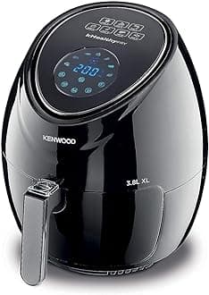 KENWOOD Digital Air Fryer XL 3.8L 1.7KG 1500W with Rapid Hot Air Circulation for Frying, Grilling, Broiling, Roasting, Baking and Toasting HFP30.000BK Black
