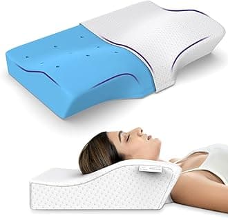 Cervical Pillow for Neck Pain, Orthopedic Memory Foam Pillow for Sleeping, Neck Support Contour Pillow for Shoulder Pain, 20 x 12 x 4 Inches, Pack of 1