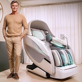 GLOBAL RELAX® | SAMADHI 6D Massage Chair | White | Voice Control | Zero Gravity I Complete Pressotherapy | Wireless Charging I Touch Screen | 20 Programs I Ambient Light I Bluetooth