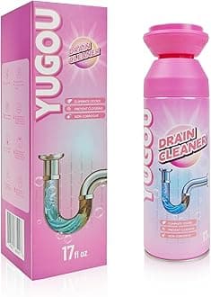 Yugou Foaming Drain Cleaner, Sink Cleaner and Deodorizer, Drain Clog Remover for Kitchen Sinks, Shower Drains, Tubs (1pcs)