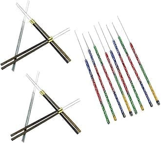 Embroiderymaterial Aari Embroidery Needles Combo Pack (20 Pieces) – Bead, Sequin, Thread & Wire Embroidery Needles with Wooden, Iron & Thread-Wrapped Handles for Aari, Beading, Jewelry Making & Decorative Hand Embroidery