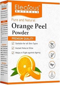 Elecious Orange Peel Powder For Skin and Face (200 Grams) | No Chemical, No preservative | Help in Tan Removal, Face cleansing and make skin glowing