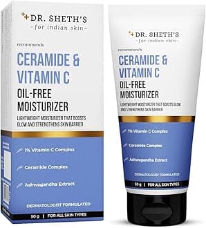 Ceramide & Vitamin C Oil - Free Moisturizer| Lightweight Moisturizer to Hydrate & Brighten Skin | With Vitamin C, Ceramide & Ashwagandha | For Women & Men | 50g