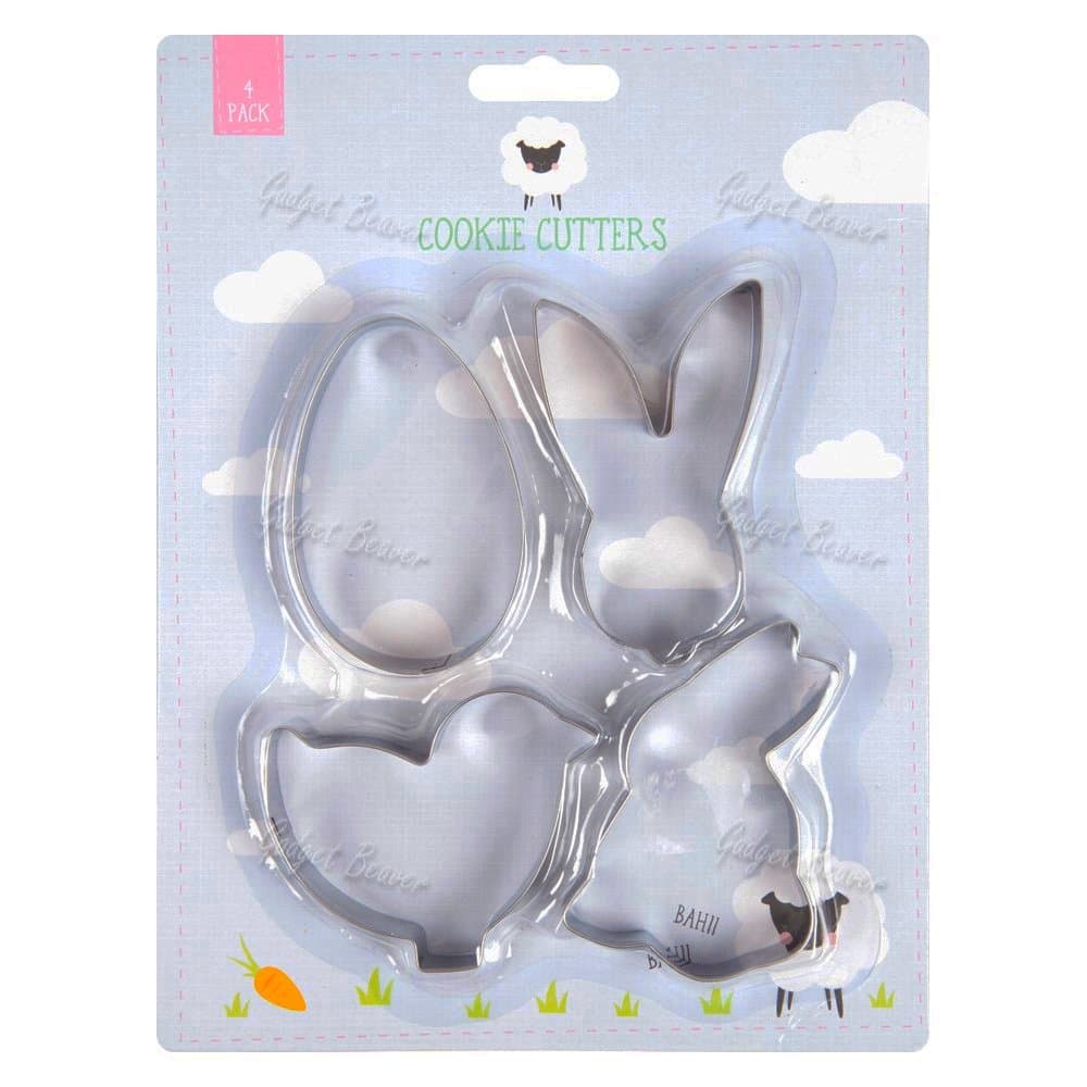 4 Pack Easter Cookie Cutter Set Bunny Chicken Egg Chick Rabbit Fondant Biscuit