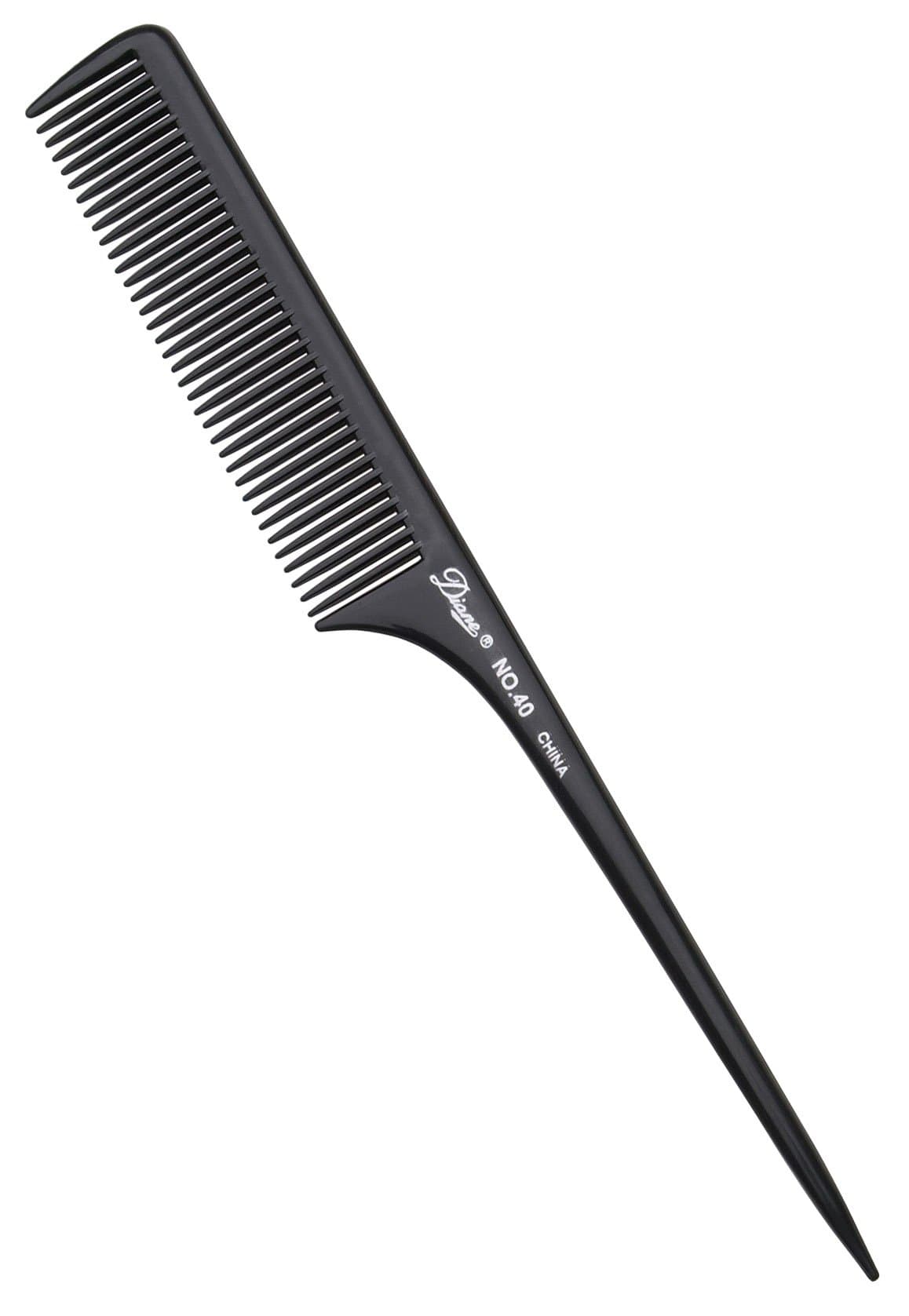 9" Thick Rat Tail Comb, Bone/Black