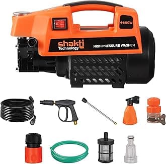 Shakti Technology S3 High Pressure Car Washer Machine 1800 Watts and Pressure 120 Bar for Cleaning Car, Bike & Home (S3)