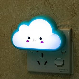 Mini LED Night Light for Kids, Cartoon Cloud Energy-Saving US Plug LED Night Light Bedside Lamp Home Decor Night Lamp for Bedroom, Bedside, Living Room, Desk Decorations Blue