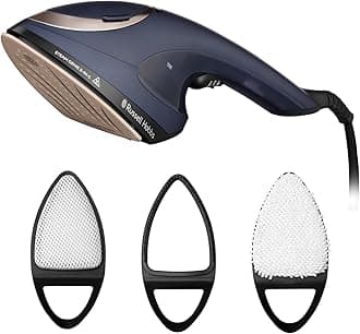 Russell Hobbs Steam Genie 2in1 Handheld Clothes Steamer with Ironing Option, Ready to Use in 1m, Power Indicator, 150ml Removable Tank, 3 Attachments, 10m Steam Time, 1400-1700W, 28370