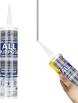 Gray Silicone Sealant, All-Purpose 100% Waterproof Silicone Caulk, Adhesive Caulking Silicone for Indoor Outdoor Windows, Aquarium, Bathtub Auto Leak Seaing, 10.1 Oz, 1 Pack (1)